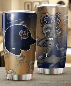 Milwaukee Brewers Funny Dog MLB Tumbler with a Unique and MLB Design
