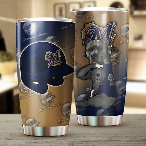 Milwaukee Brewers Funny Dog MLB Tumbler with a Unique and MLB Design