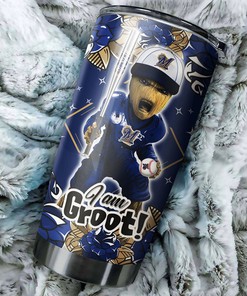 Milwaukee Brewers I Am Groot Marvel MLB Tumbler for Fans with Logo