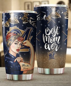 Milwaukee Brewers Strong Best Mom Ever Design MLB Tumbler - Personalized Design