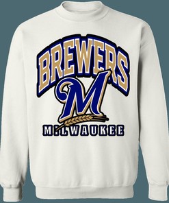 Milwaukee Brewers Vintage MLB Crewneck Sweatshirt Hoodie Shirt for Baseball Fans
