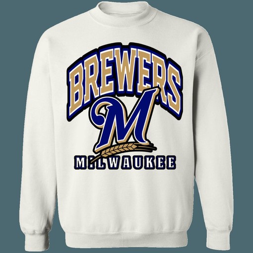 Milwaukee Brewers Vintage MLB Crewneck Sweatshirt Hoodie Shirt for Baseball Fans