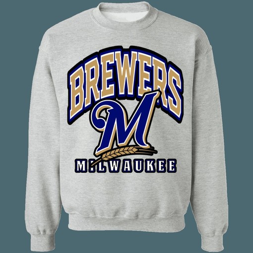 Milwaukee Brewers Vintage MLB Crewneck Sweatshirt Hoodie Shirt for Baseball Fans - Image 2