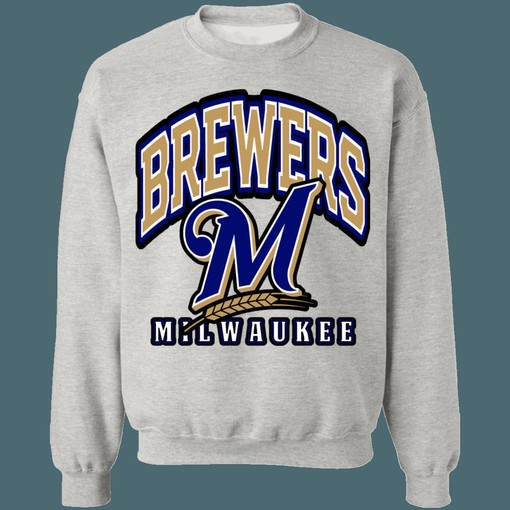 Milwaukee Brewers Vintage MLB Crewneck Sweatshirt Hoodie Shirt for Baseball Fans - Image 3