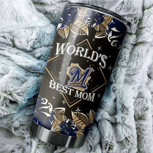 Milwaukee Brewers World's Best Mom MLB Tumbler with Personalization and Logo for Moms