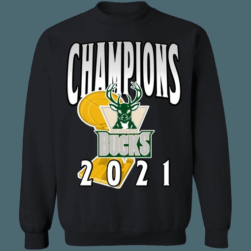 Milwaukee Bucks 2021 NBA Champions Retro NBA Vintage Sweatshirt Hoodie Shirt for Fans - Image 2
