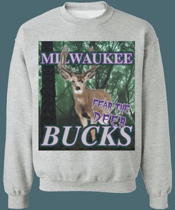 Milwaukee Bucks Fear The Deer Vintage NBA Sweatshirt Hoodie Shirt for NBA Fans