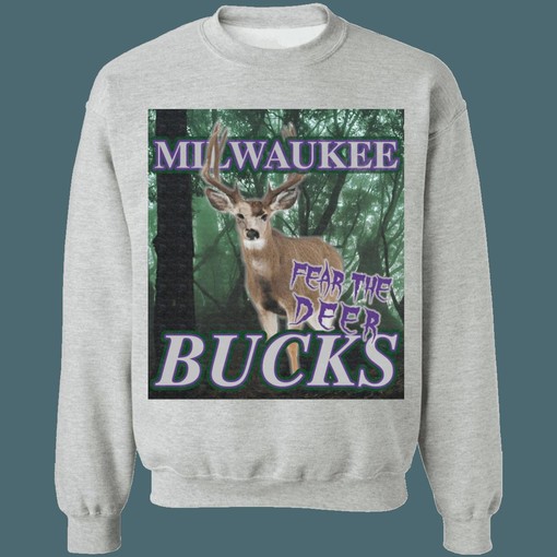 Milwaukee Bucks Fear The Deer Vintage NBA Sweatshirt Hoodie Shirt for NBA Fans