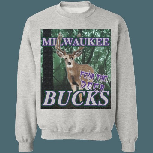Milwaukee Bucks Fear The Deer Vintage NBA Sweatshirt Hoodie Shirt for NBA Fans - Image 3