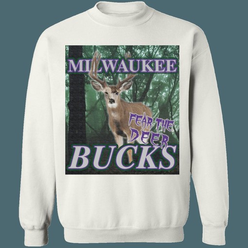 Milwaukee Bucks Fear The Deer Vintage NBA Sweatshirt Hoodie Shirt for NBA Fans - Image 4