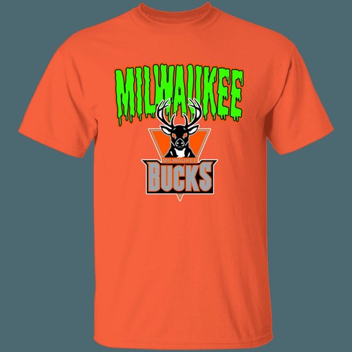 Milwaukee Bucks HALLOWEEN Retro NBA Fan T-Shirt Sweatshirt Hoodie for NBA Fans - Image 2