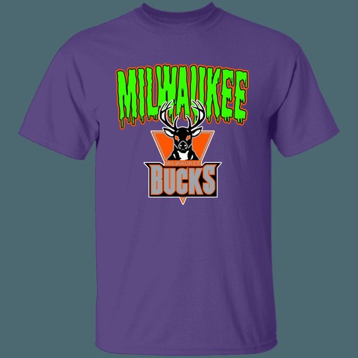 Milwaukee Bucks HALLOWEEN Retro NBA Fan T-Shirt Sweatshirt Hoodie for NBA Fans - Image 3