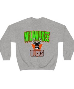 Milwaukee Bucks HALLOWEEN Retro NBA Sweatshirt Hoodie Shirt For NBA Fans