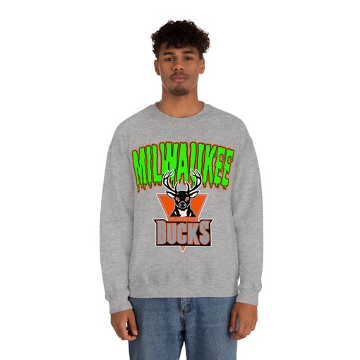 Milwaukee Bucks HALLOWEEN Retro NBA Sweatshirt Hoodie Shirt For NBA Fans - Image 3