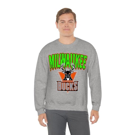 Milwaukee Bucks HALLOWEEN Retro NBA Sweatshirt Hoodie Shirt For NBA Fans - Image 4