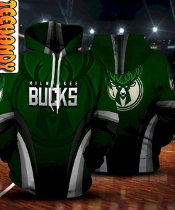 Milwaukee Bucks Premium All Over Print 3D Hoodie with Team Logo and Design