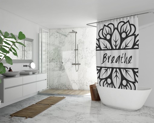 Mindfulness Mandala Boho Shower Curtain / Eclectic Bathroom Decor / New Home Gift / Inspirational Print - Image 2