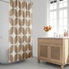 Minimalist Abstract Brown and Beige Geometric Retro Shower Curtain for the 1970s