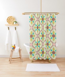 Minimalist Abstract Shower Curtain in White and Black with Eco-Friendly and Waterproof Material and Hooks Included
