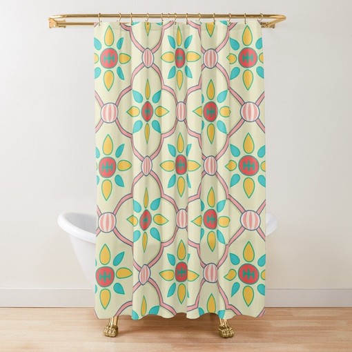 Minimalist Abstract Shower Curtain in White and Black with Eco-Friendly and Waterproof Material and Hooks Included - Image 2