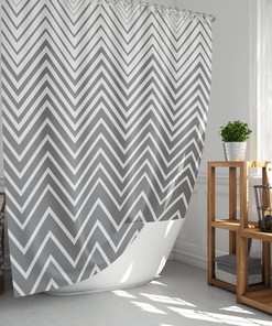 Minimalist Black White Gray Vintage Fabric Shower Curtain & Mat, Decorative Retro Bathroom Accessory