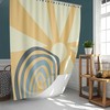 Minimalist Boho Sunrise-inspired Sun and Rainbow Shower Curtain