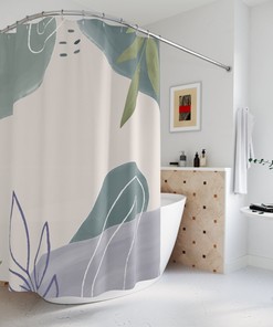 Minimalist Contemporary Art Abstract Art Shower Curtain or Mat, Neutral Warm Earth Tones
