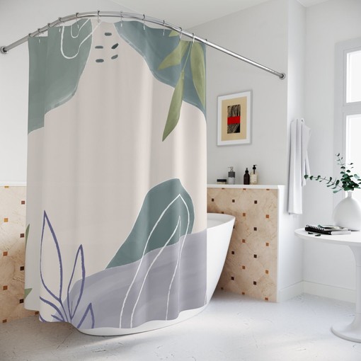 Minimalist Contemporary Art Abstract Art Shower Curtain or Mat, Neutral Warm Earth Tones