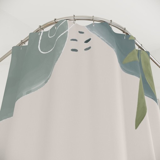 Minimalist Contemporary Art Abstract Art Shower Curtain or Mat, Neutral Warm Earth Tones - Image 4
