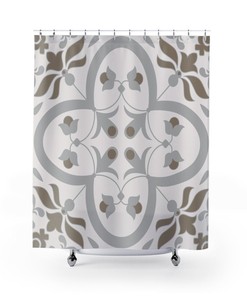 Minimalist Contemporary Shower Curtain for College Dorm and Bathroom