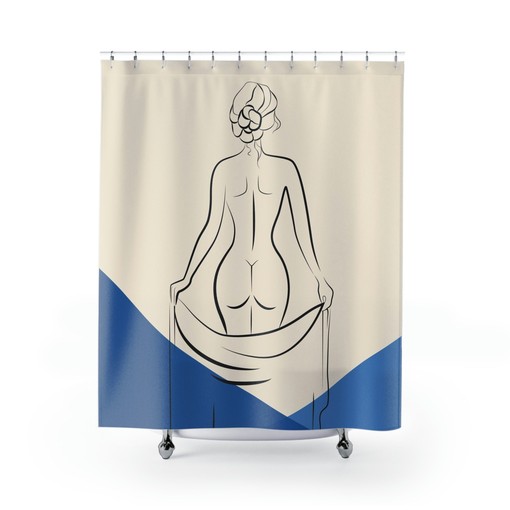 Minimalist Cream Shower Curtain - Neutral Boho Chic Bathroom Decor with Modern Appeal - Image 2