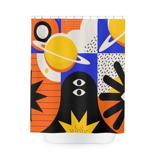 Minimalist Galaxy Shower Curtain | Form and Function | Luxury Bathroom Shower Curtains - Image 3