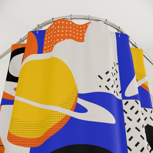 Minimalist Galaxy Shower Curtain | Form and Function | Luxury Bathroom Shower Curtains - Image 4