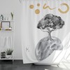 Minimalist Gray Moon Bath Curtain for Kids Bathroom