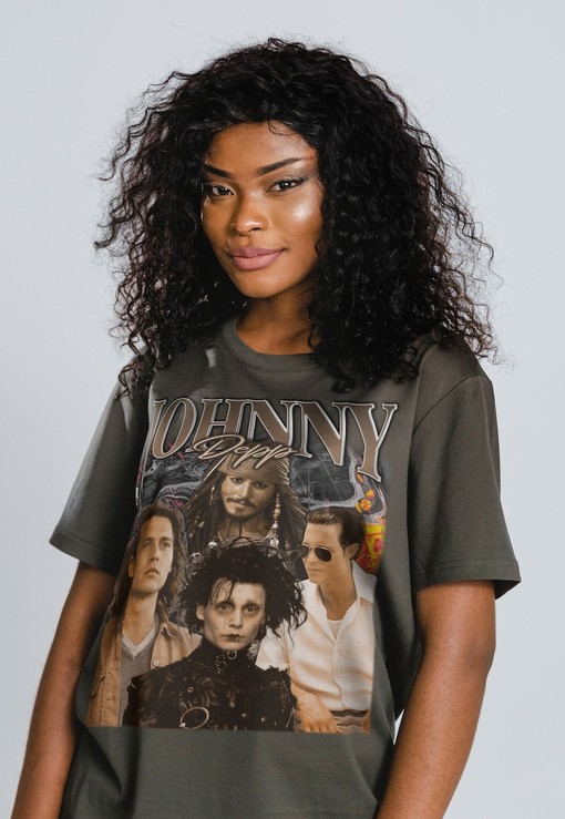 Minimalist Johnny Depp Film Fans T-shirt with RottenBorn Lawyer Image