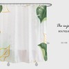 Minimalist Leaves Print Shower Curtain, Green Splash Simple Bathroom Decor, Waterproof Washable Bath Curtain