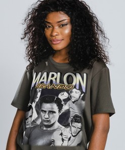 Minimalist Marlon Brando Fan Tees Shirt - Vintage Actor Homage and 90s Sweater