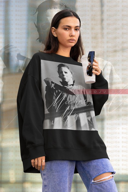 Minimalist Michael Myers Sweatshirt - Classic Scary Movie Sweater