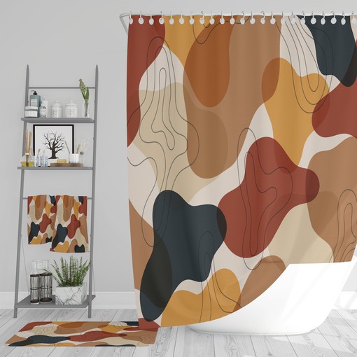 Minimalist Modern Abstract Shower Curtain for Modern Bathrooms