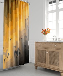 Minimalist Ombre Shower Curtain with Beach Gradient Design, Housewarming Touch, Stylish Bathroom