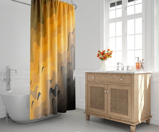 Minimalist Ombre Shower Curtain with Beach Gradient Design, Housewarming Touch, Stylish Bathroom