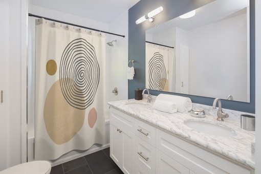 Minimalist Scandinavian Style Modern Luxury Shower Curtain - Image 2