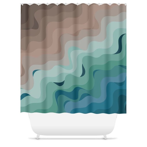 Minimalist Shower Curtain with Abstract Beach Gradient Design, Housewarming Touch, Modern Bath Decor - Image 3