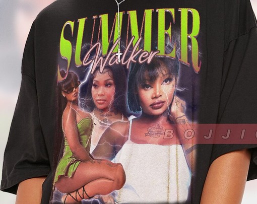 Minimalist Summer Walker T-shirt, Vintage 90s Concert Rap Tee - Image 2
