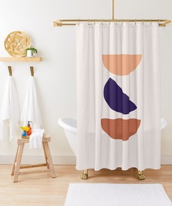 Minimalist Sun and Moon Shower Curtain - Eco-Friendly Materials with Artistic Boho Style