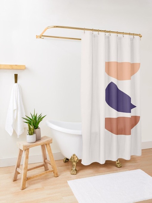 Minimalist Sun and Moon Shower Curtain - Eco-Friendly Materials with Artistic Boho Style - Image 3