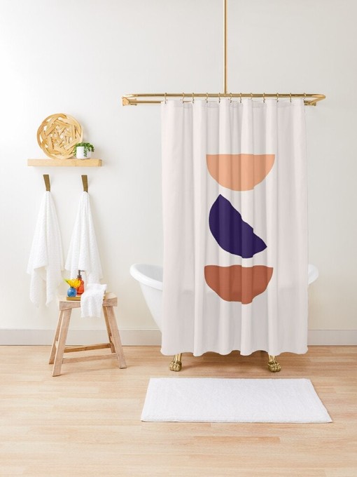 Minimalist Sun and Moon Shower Curtain - Eco-Friendly Materials with Artistic Boho Style - Image 4