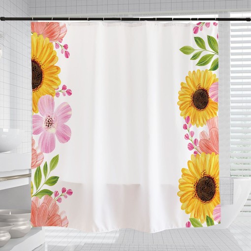 Minimalist Sunflowers Shower Curtain with Customizable Size for Your Bathroom - Image 3