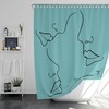 Minimalist Woman Face Luxury Shower Curtain | Female Silhouette Line Drawing Home Bath Decor