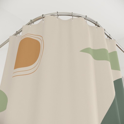 Minimalistic Contemporary Art Shower Curtain | Peaceful Meditation Design | Yoga Inspired | Bathroom Decor + Quotes - Image 3